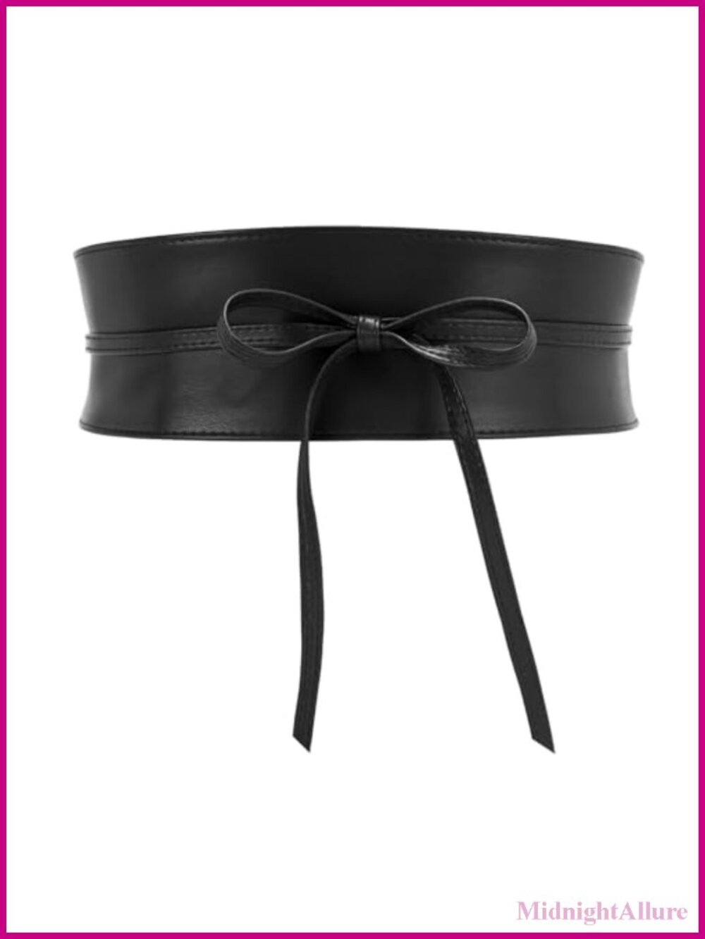Faux Leather Obi Waist Belt Self Tie Wrap Bowknot Women's Wide Dress Belt
